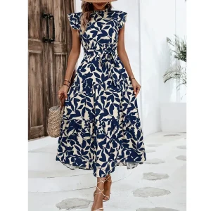 Fashion Ruffle Elegant  Knee length  Dress.