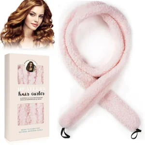 Satin heatless hair curler, Natural Soft Wave DIY curls for Sleep in Overnight, for All Hair Types.